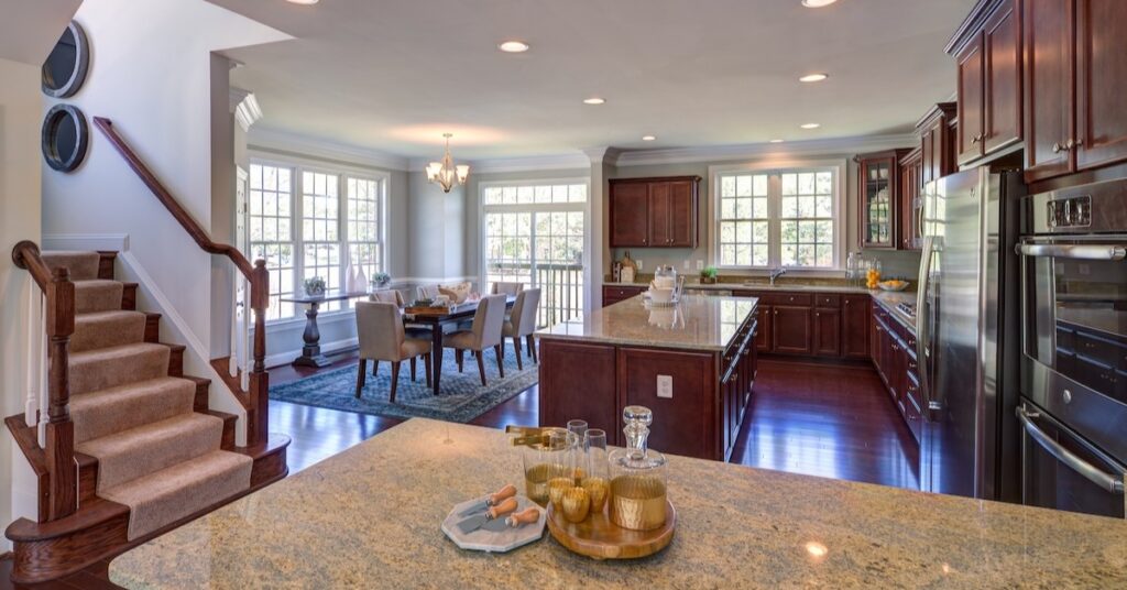 Luxury kitchen inside of a CarrHomes build.