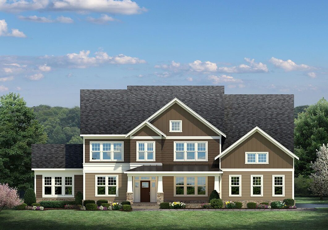 An option for the exterior color and design of a designer home from CarrHomes in Hamilton.